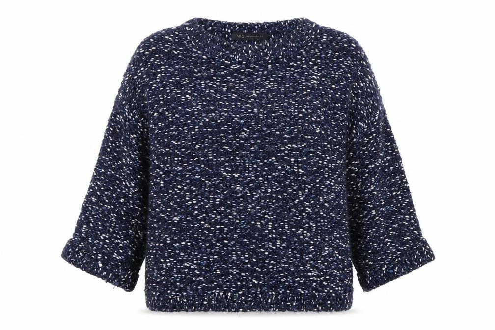 Marks & Spencer Women’s Blue Mix Chunky Knit Jumper Small
