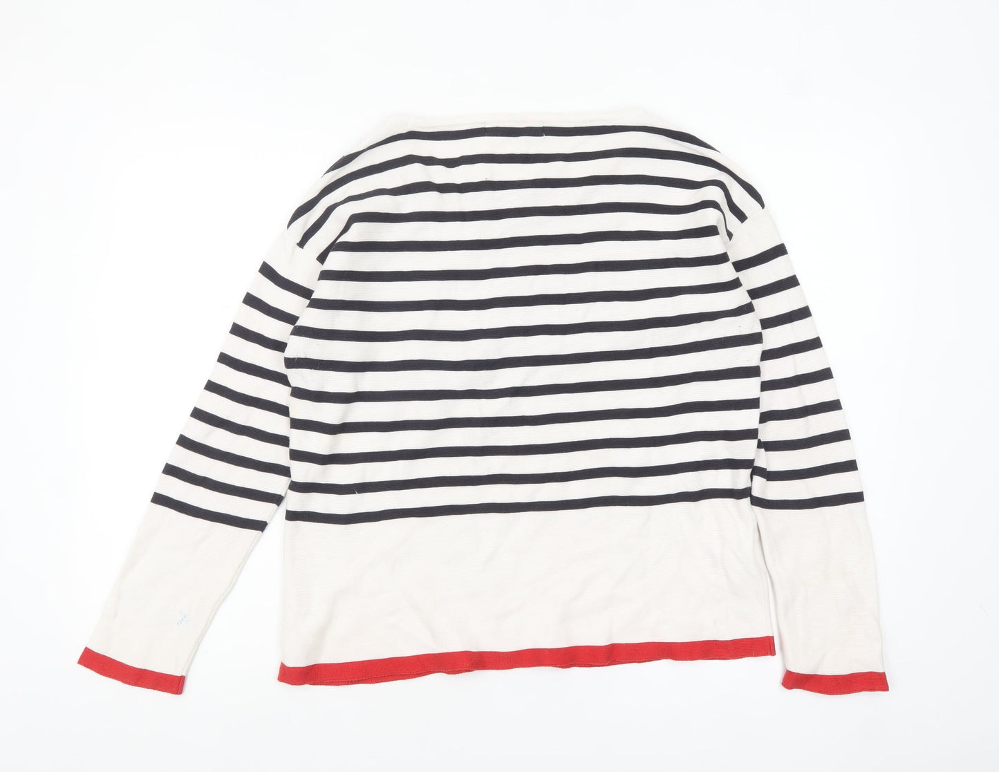 Promod Women's Multicoloured Striped Cotton Pullover Jumper M