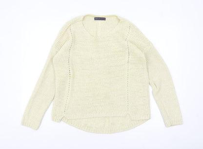 Marks & Spencer Women Beige Knit Pullover Jumper Size 14