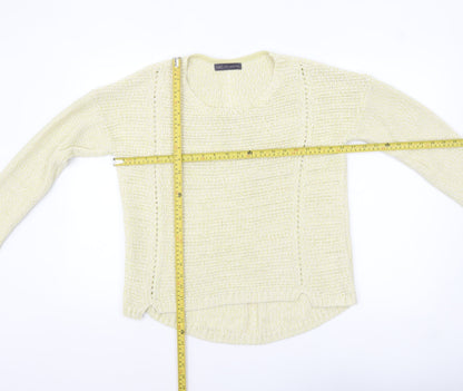 Marks & Spencer Women Beige Knit Pullover Jumper Size 14