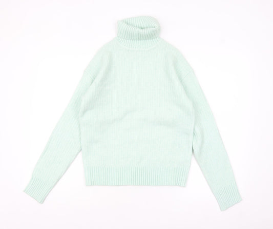 Marks and Spencer Womens Light Green XS Roll Neck Jumper