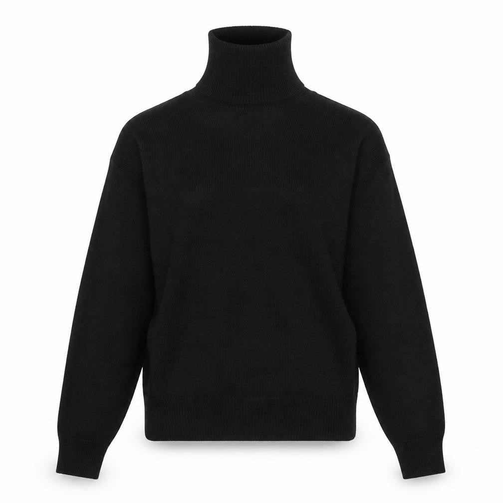 H&M Divided Women's Black XS Roll Neck Jumper Rib Knit Pullover