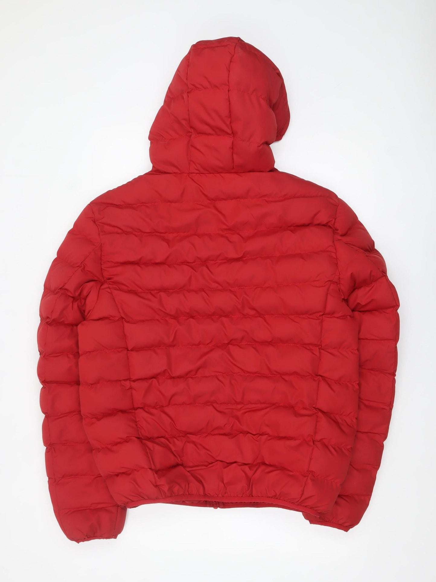 Spindle Men's Red Hooded Puffer Jacket Medium Insulated Full Zip