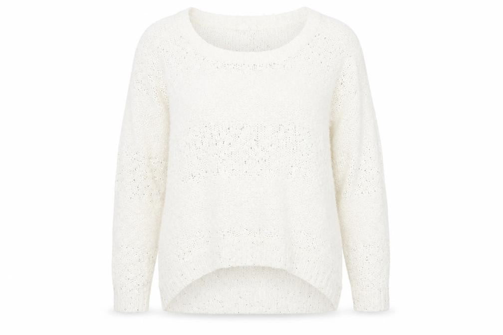 Tu Women’s Ivory Sequin Chunky-Knit Jumper Size 14