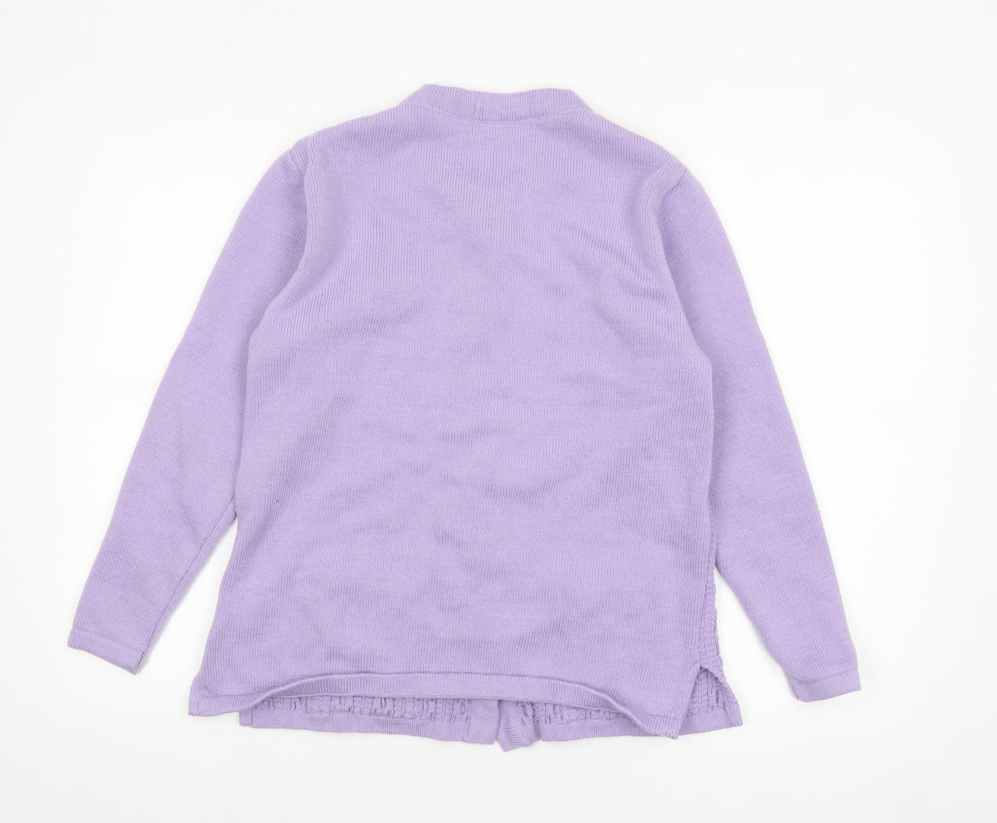 Sarah Dunnway Women's Purple Cable-Knit Cardigan S