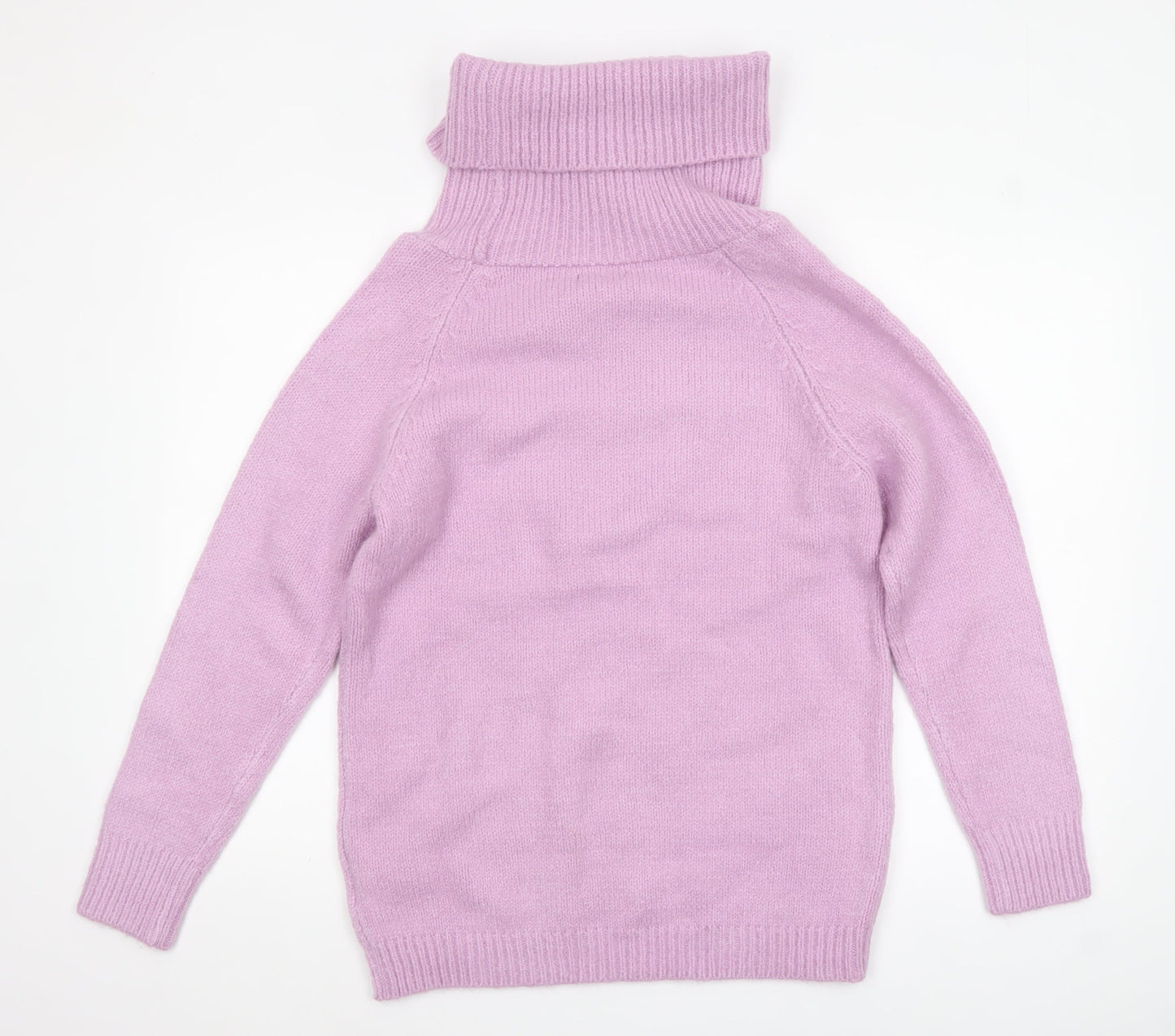 Cotton Traders Womens Pink Roll Neck Cable Knit Jumper Size 12