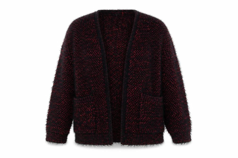 River Island Womens Multicoloured Size 16 Chunky Knit Open Cardigan