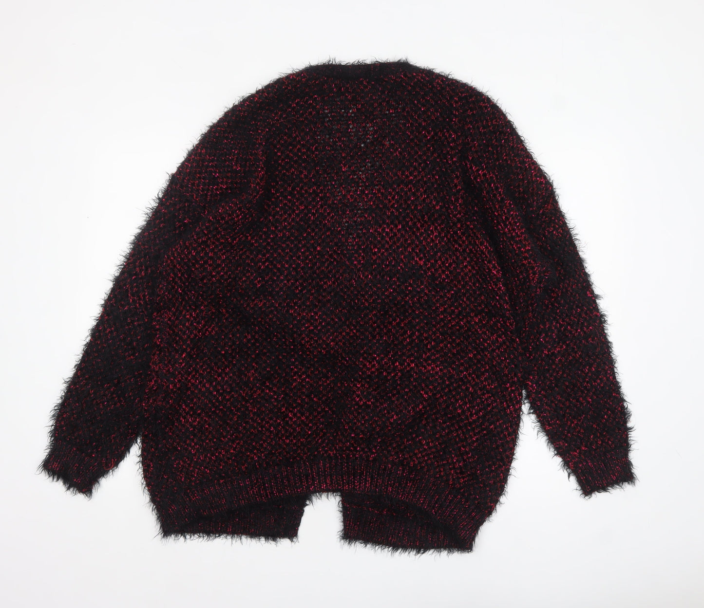 River Island Womens Multicoloured Size 16 Chunky Knit Open Cardigan