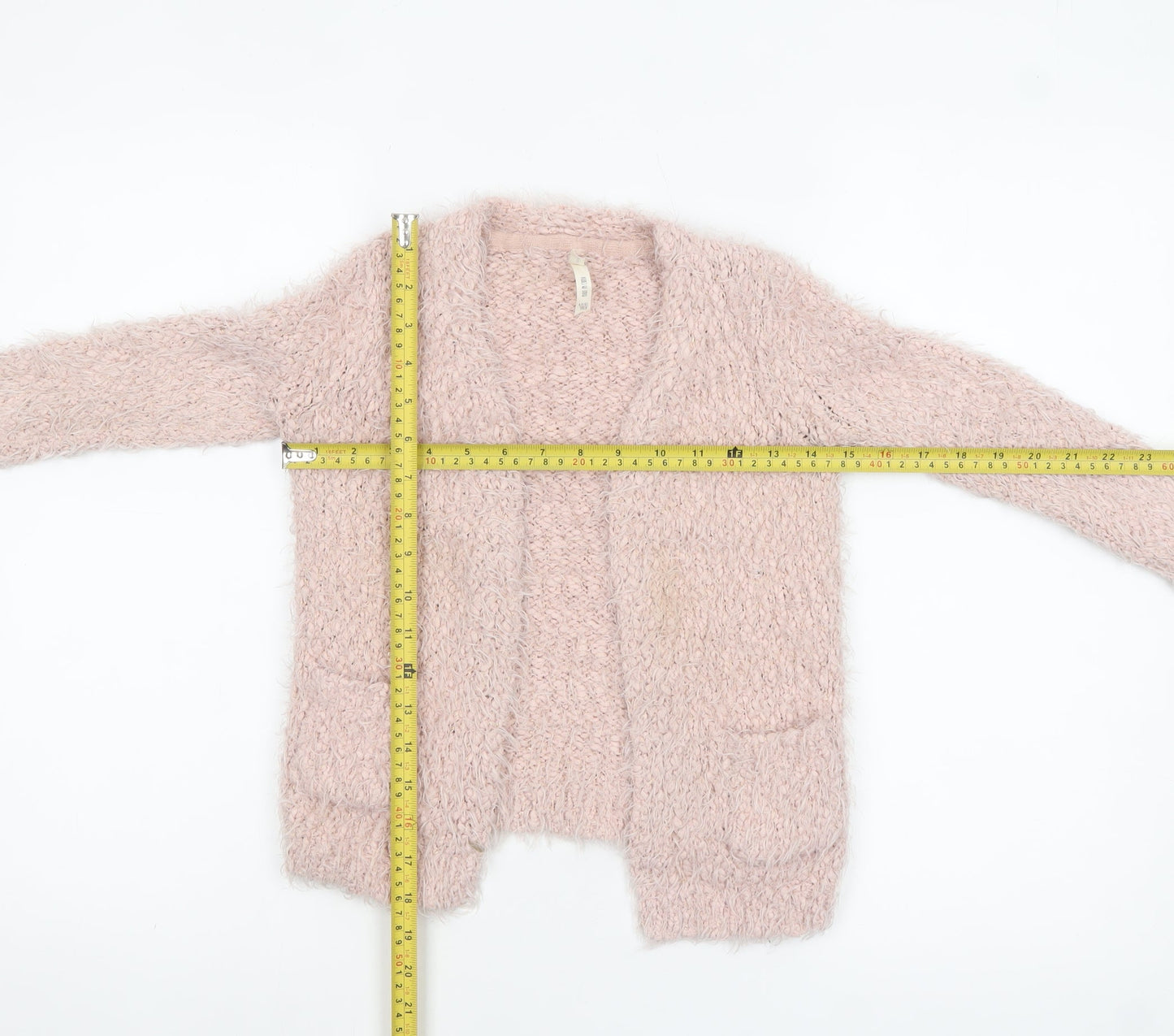 Young Dimension Girls Pink Fuzzy Open Front Cardigan 4-5 Years