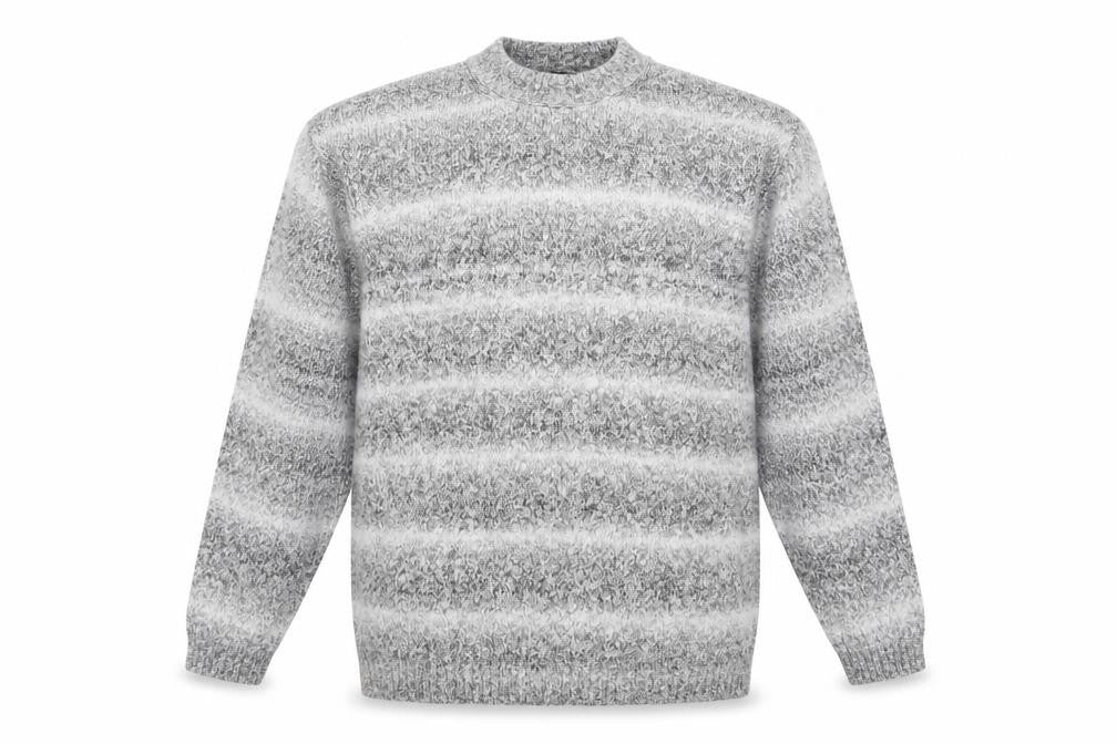 F&F Men's Grey Striped 2XL Crew Neck Pullover Jumper