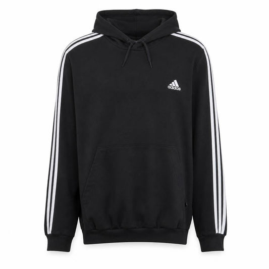 Adidas Mens Black Pullover Hoodie L Sports Fleece Sweatshirt
