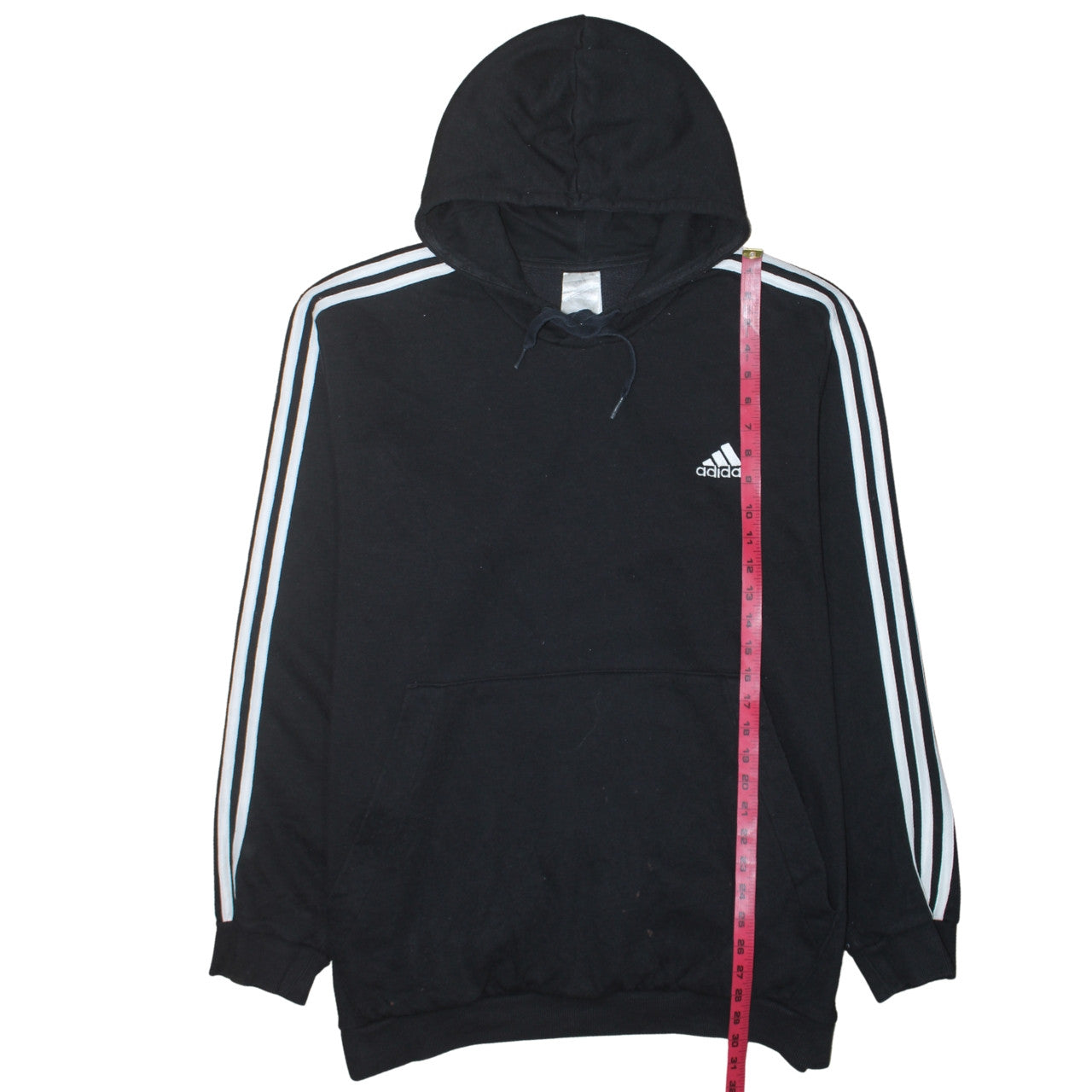 Adidas Mens Black Pullover Hoodie L Sports Fleece Sweatshirt