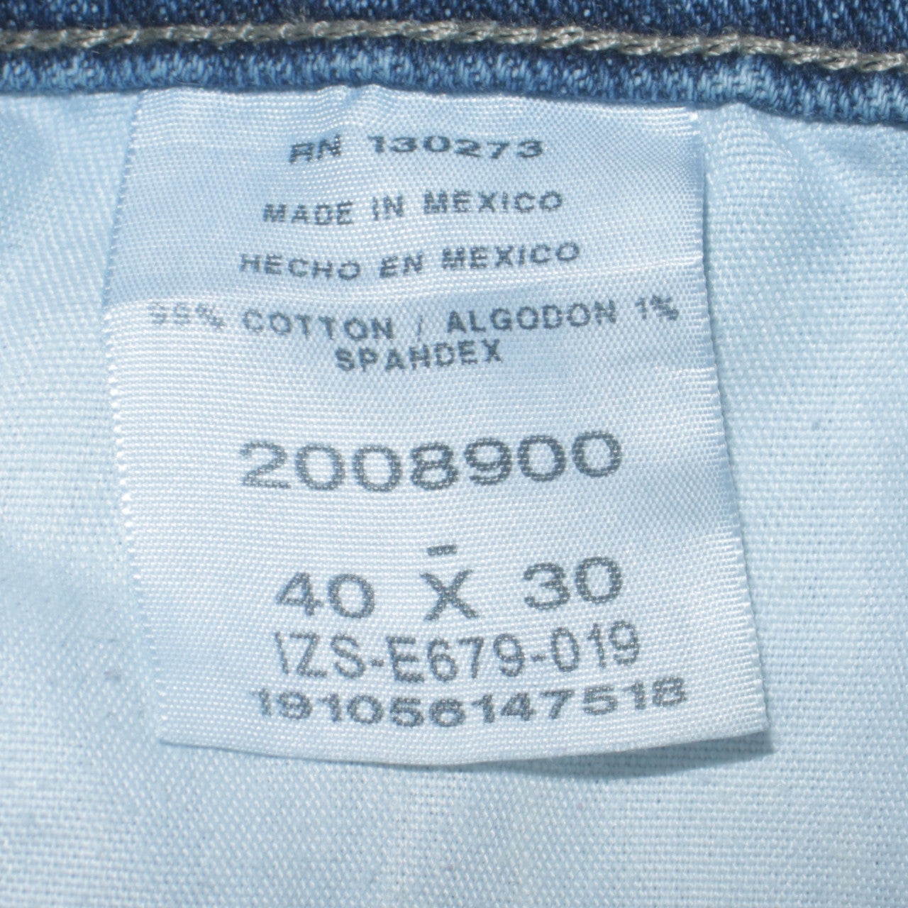 Lee Men's Blue Regular Fit Straight Leg Denim Jeans 40W 30L