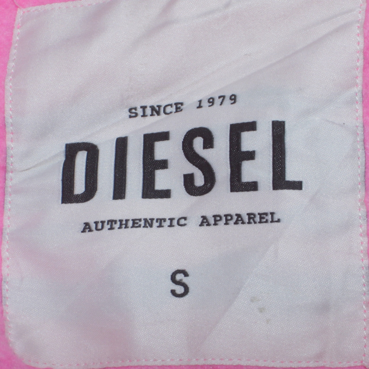 Diesel Womens Pink Full Zip Hoodie Size S - Graphic Print Casual Sweatshirt