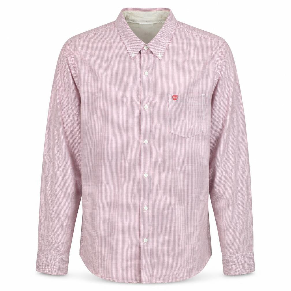 Timberland Men's Red Check Regular Fit Button-Down Cotton Shirt XL