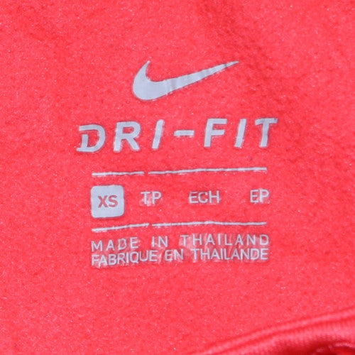 Nike Womens Red Dri-FIT Pullover Hoodie XS Athletic Fit