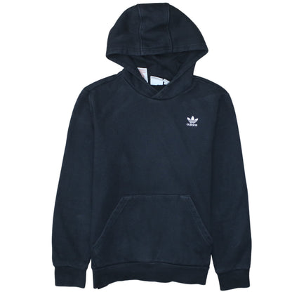 Adidas Teens Black Pullover Hoodie Fleece Logo Sweatshirt 13-14 Years