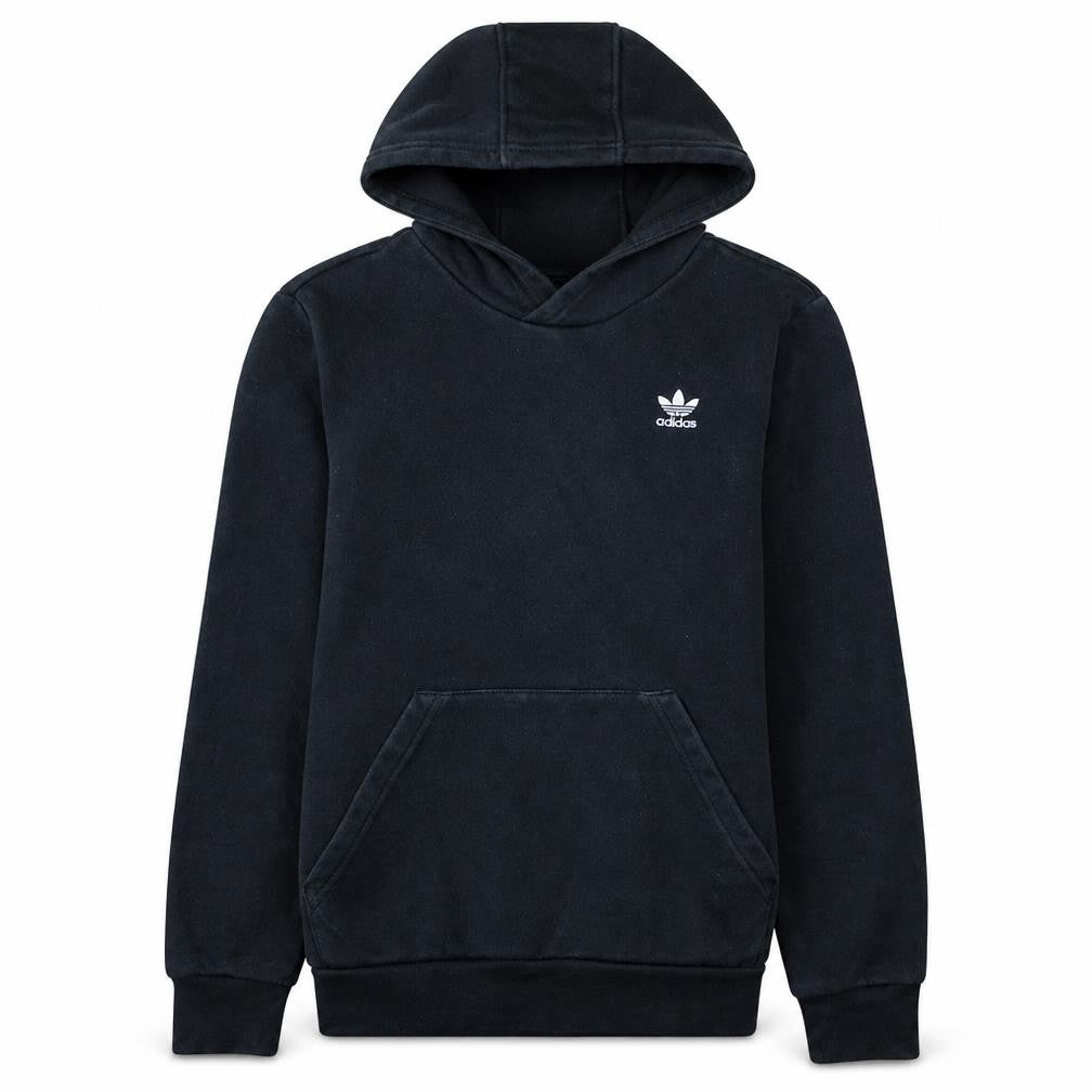Adidas Teens Black Pullover Hoodie 164 Fleece Logo Sweatshirt
