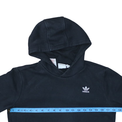 Adidas Teens Black Pullover Hoodie Fleece Logo Sweatshirt 13-14 Years
