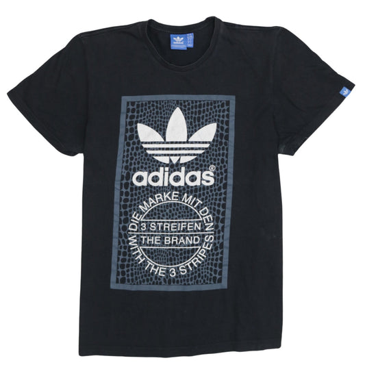 Adidas Mens Black Graphic Logo Sports T-Shirt Size L