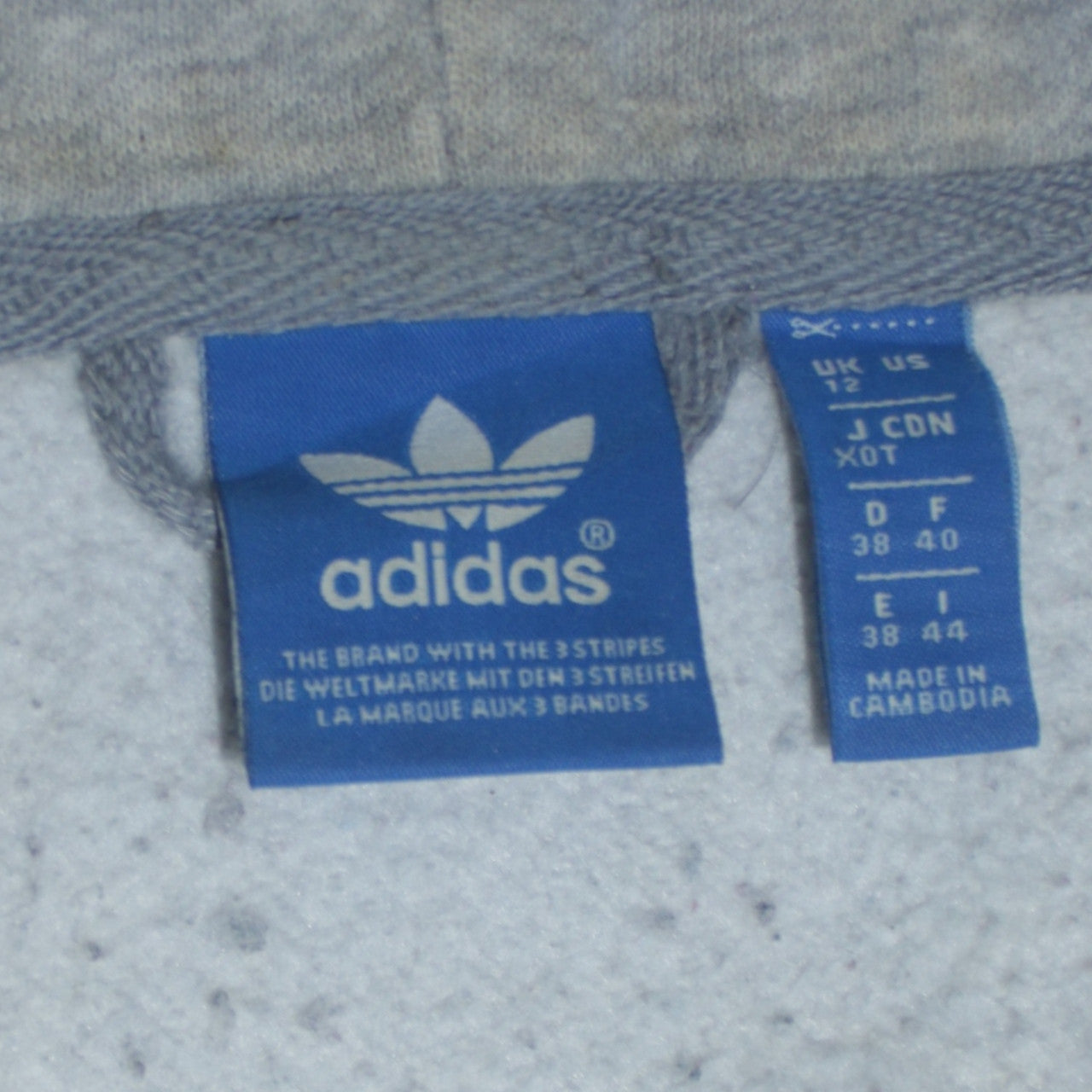 Adidas Originals Women Grey Full Zip Hoodie Size 12 Lined Hooded