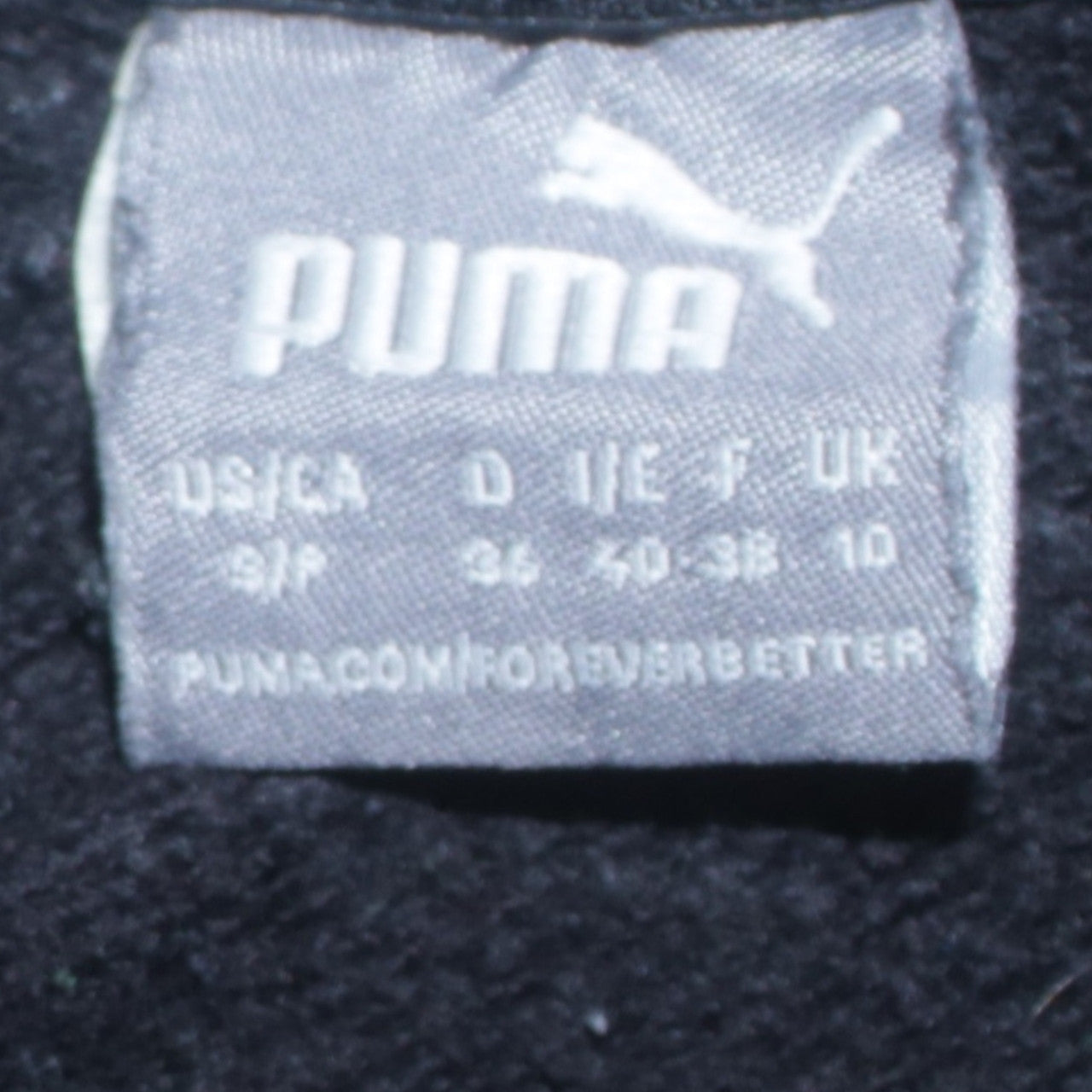 Puma Women Black UK 10 Pullover Hoodie Sweatshirt Logo Casual
