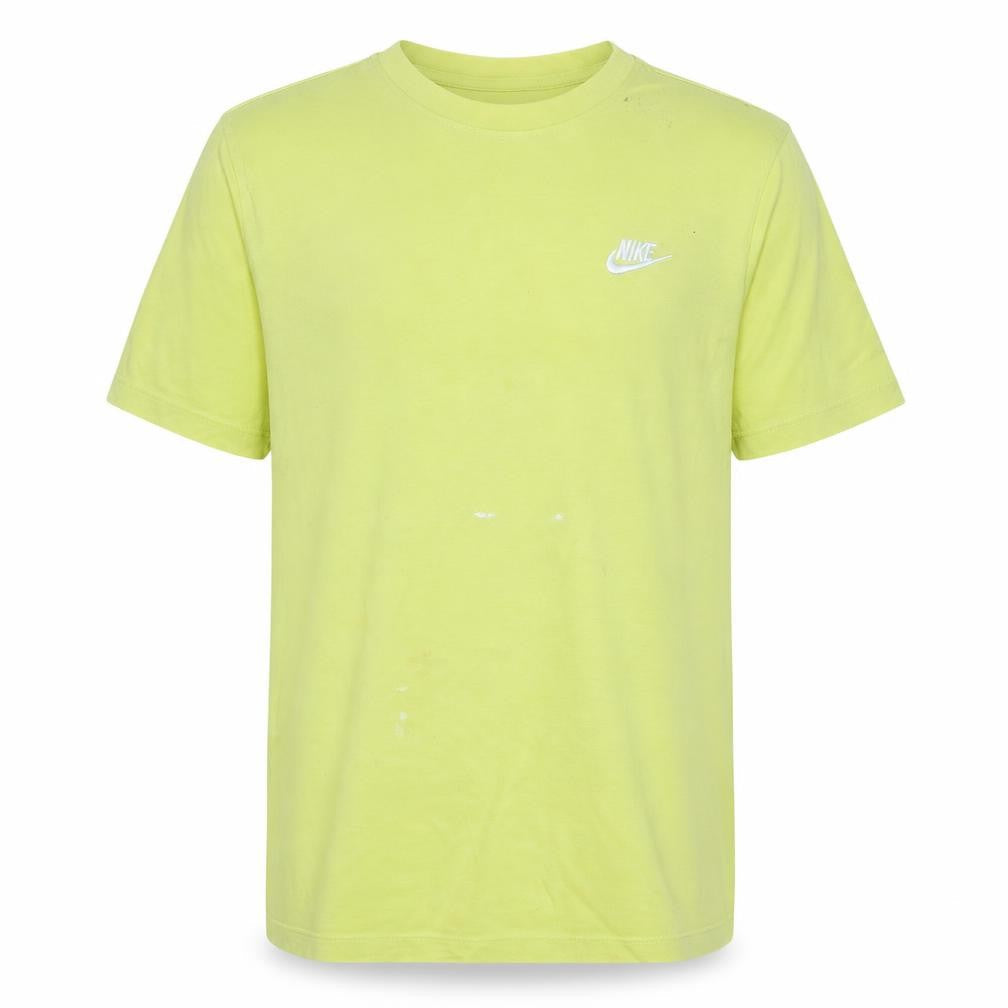 Nike Men's Yellow Crew Neck Short Sleeve Cotton T-Shirt M