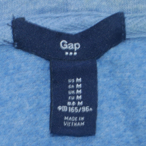 GAP Men Blue Full Zip Hoodie M Regular Fit Logo Sweatshirt