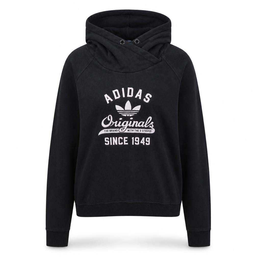 Adidas Originals Women Black Pullover Hoodie Size 16 Graphic Print