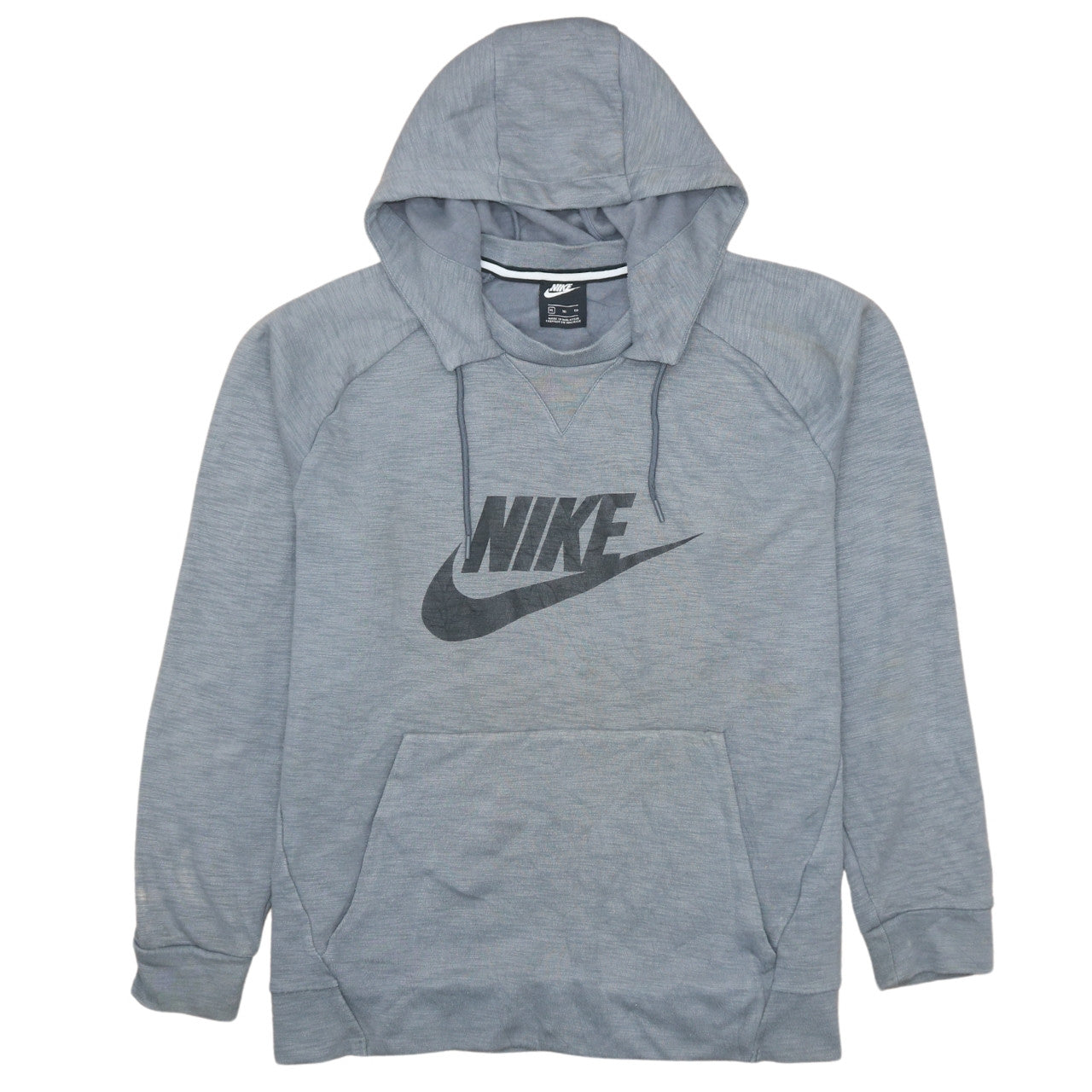 Nike Men's Grey XL Pullover Hoodie with Logo Print