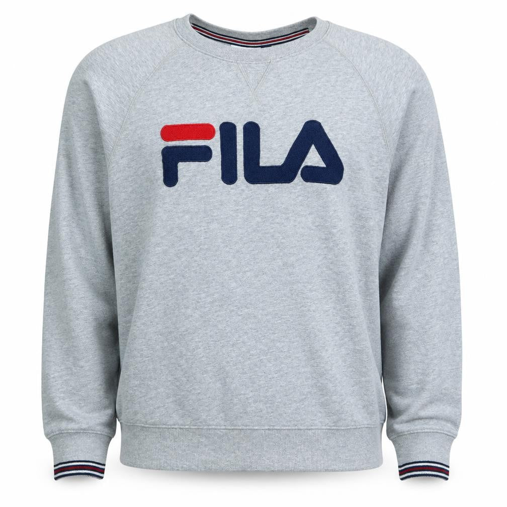 Fila Men's Grey Logo Pullover Sweatshirt Size S