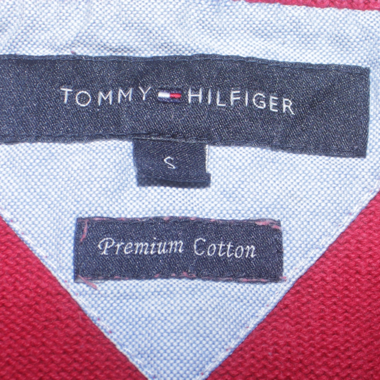 Tommy Hilfiger Men Red Cotton Crew Neck Pullover Jumper S