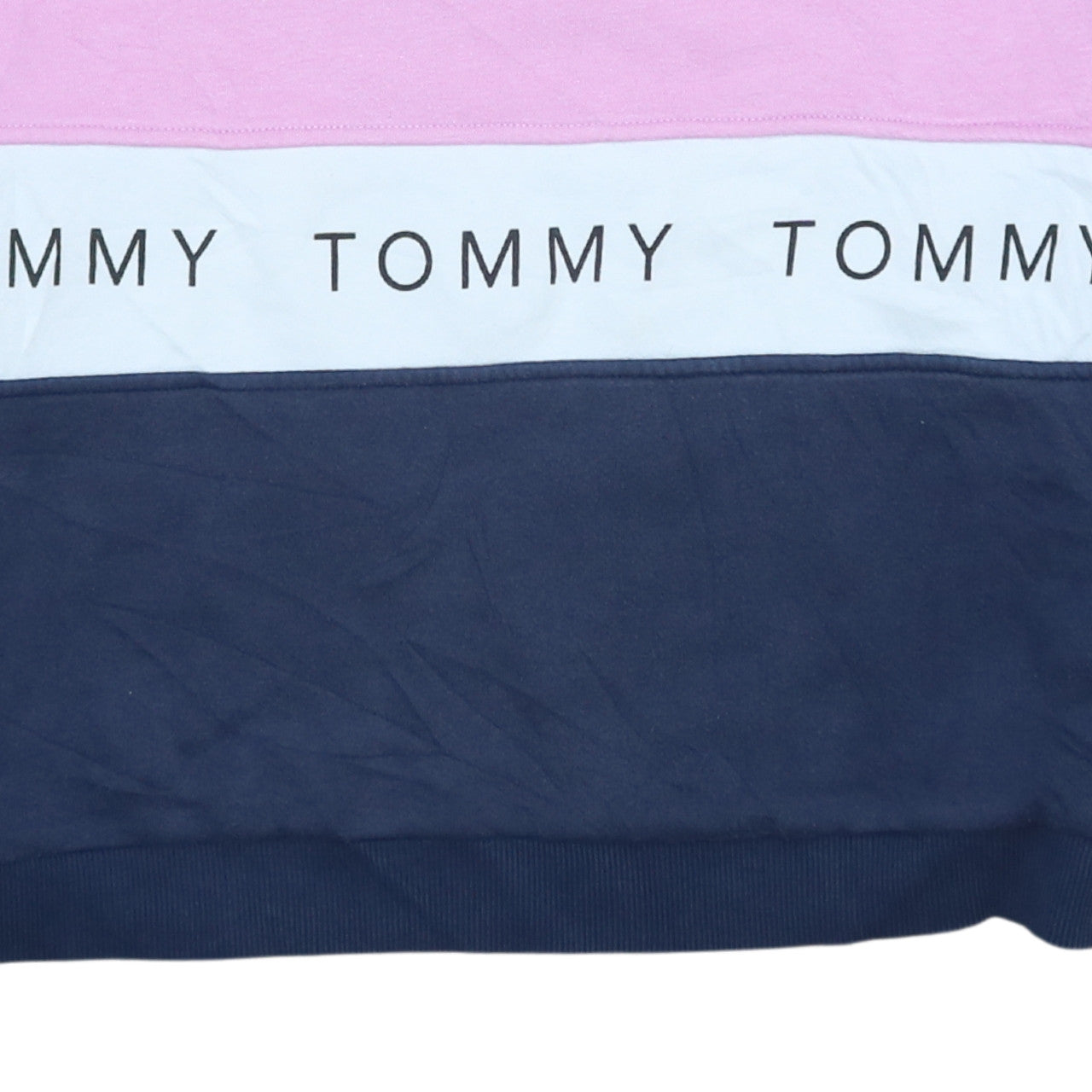 Tommy Jeans Women's Pink Navy Colourblock Logo Sweatshirt Size S