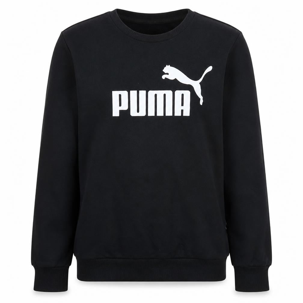 Puma Women's Black Small Crew Neck Pullover Sweatshirt Logo Print