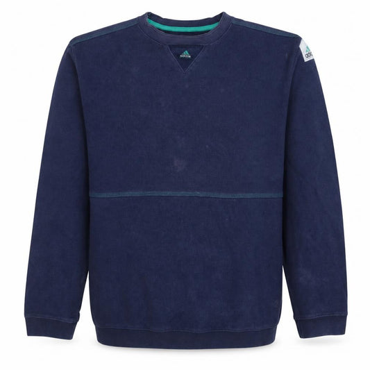 Adidas Men's Blue Cotton Crew Neck Pullover Sweatshirt L Vintage Sports