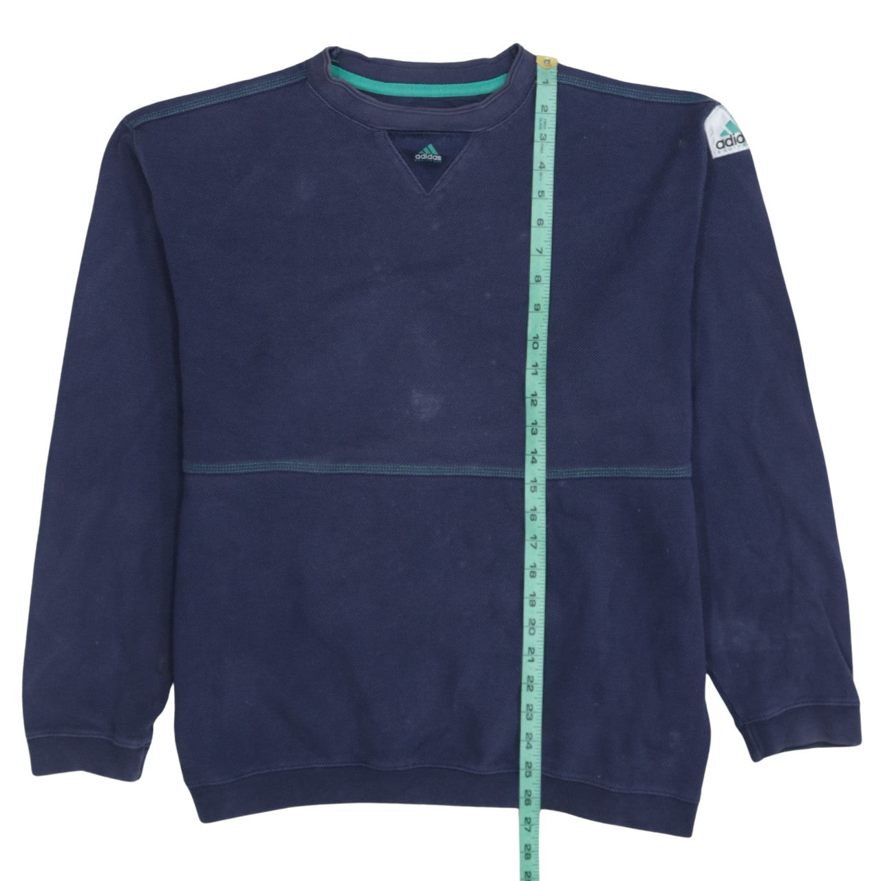 Adidas Men's Blue Cotton Crew Neck Pullover Sweatshirt L Vintage Sports