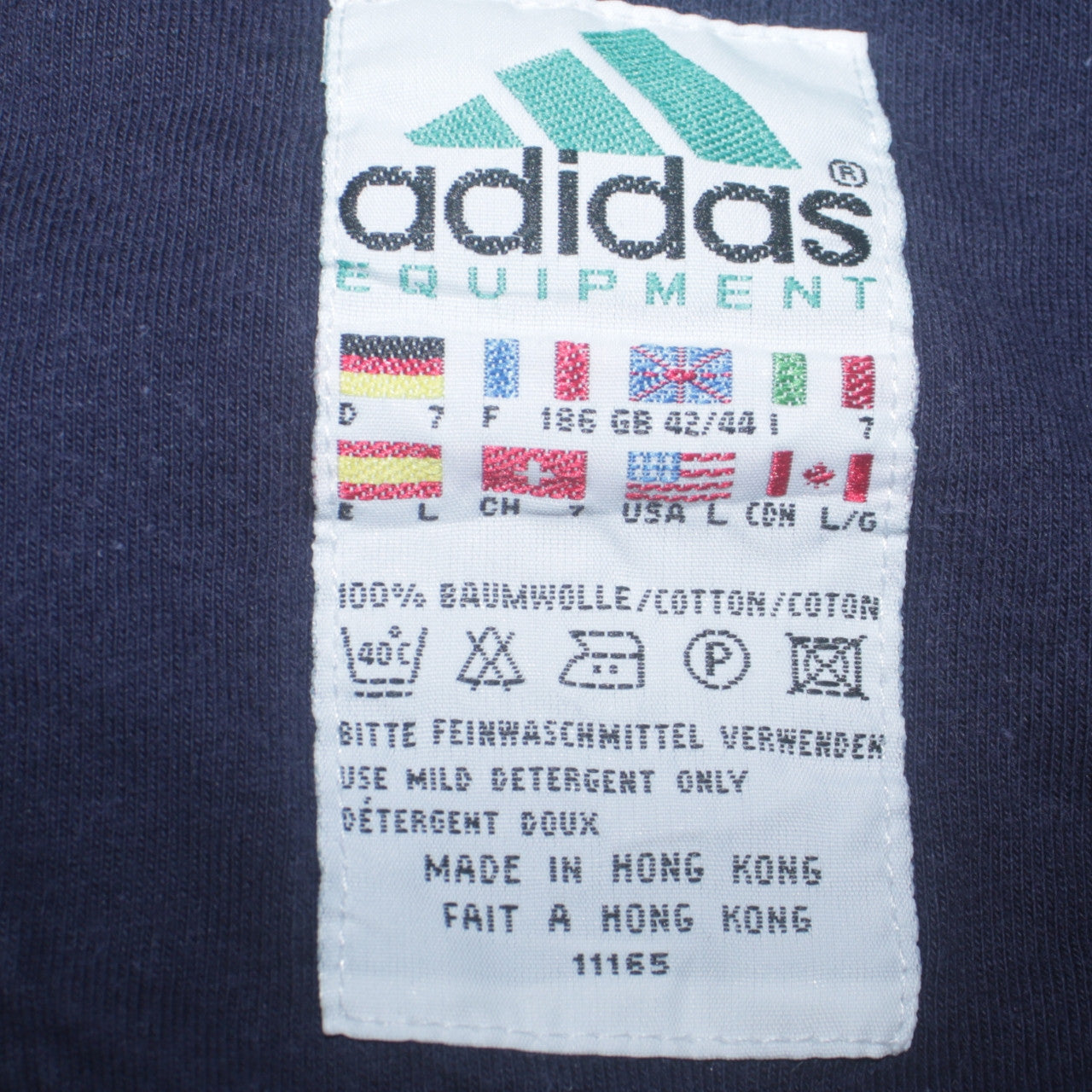 Adidas Men's Blue Cotton Crew Neck Pullover Sweatshirt L Vintage Sports