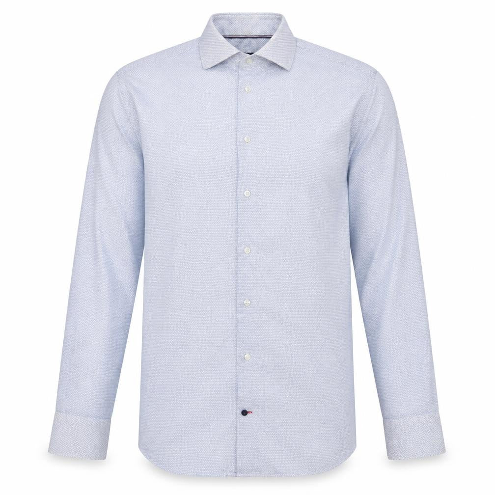 Tommy Hilfiger Men’s Blue Geometric Regular Fit Cotton Long Sleeve Shirt Size 16