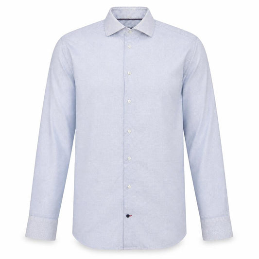 Tommy Hilfiger Men’s Blue Geometric Regular Fit Cotton Long Sleeve Shirt Size 16