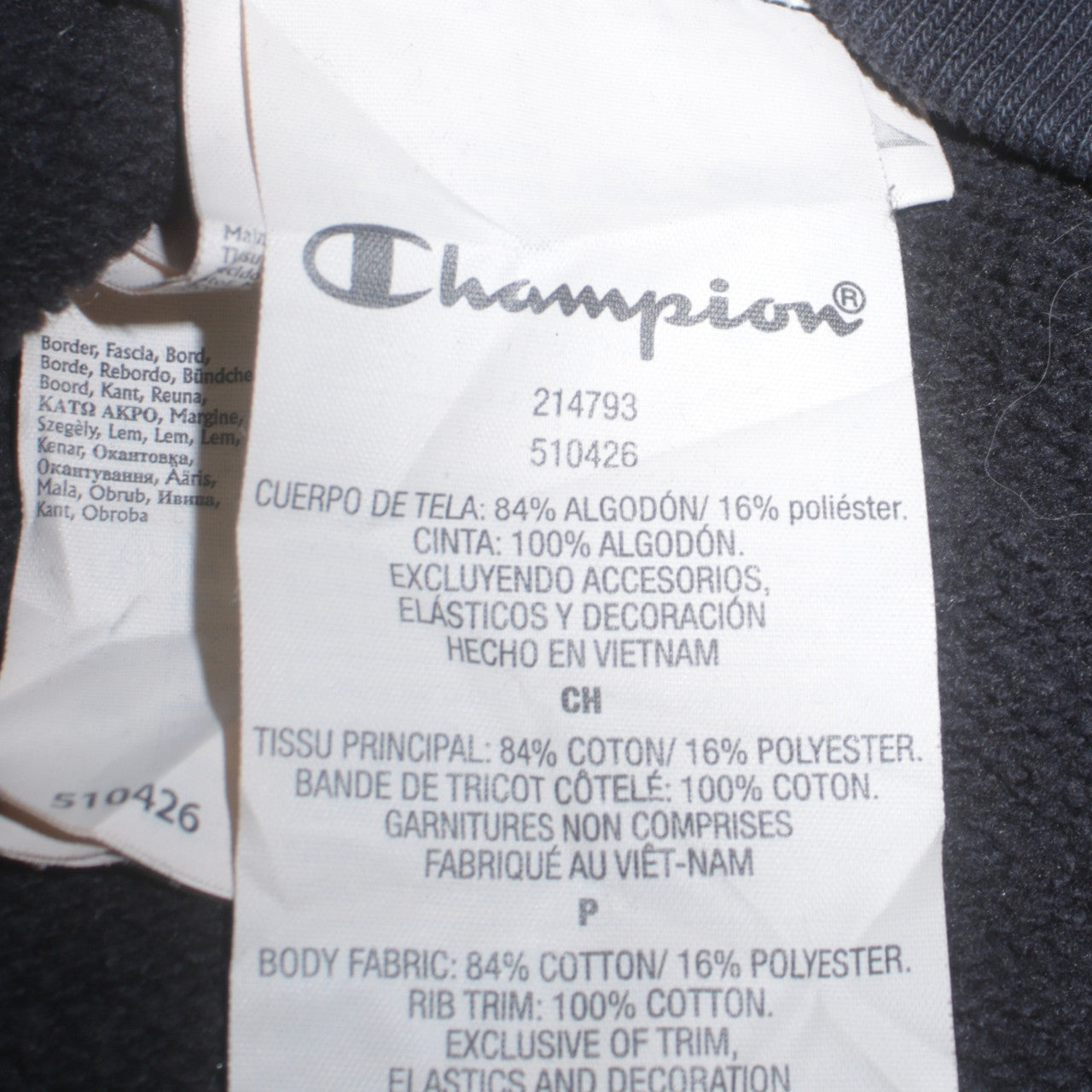 Champion Men's Black Pullover Hoodie Small Regular Fit Cotton Blend