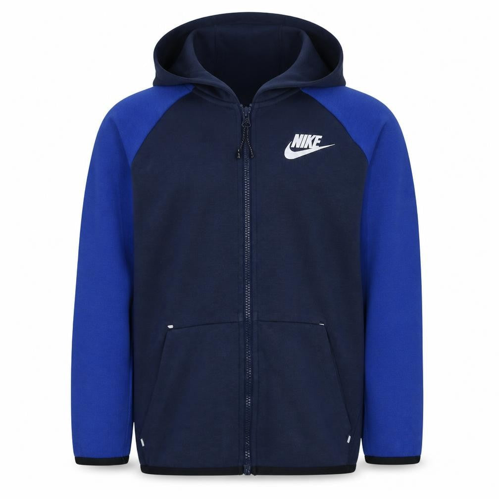 Nike Boys Blue Full Zip Hoodie L 147-158cm Colourblock Sweatshirt