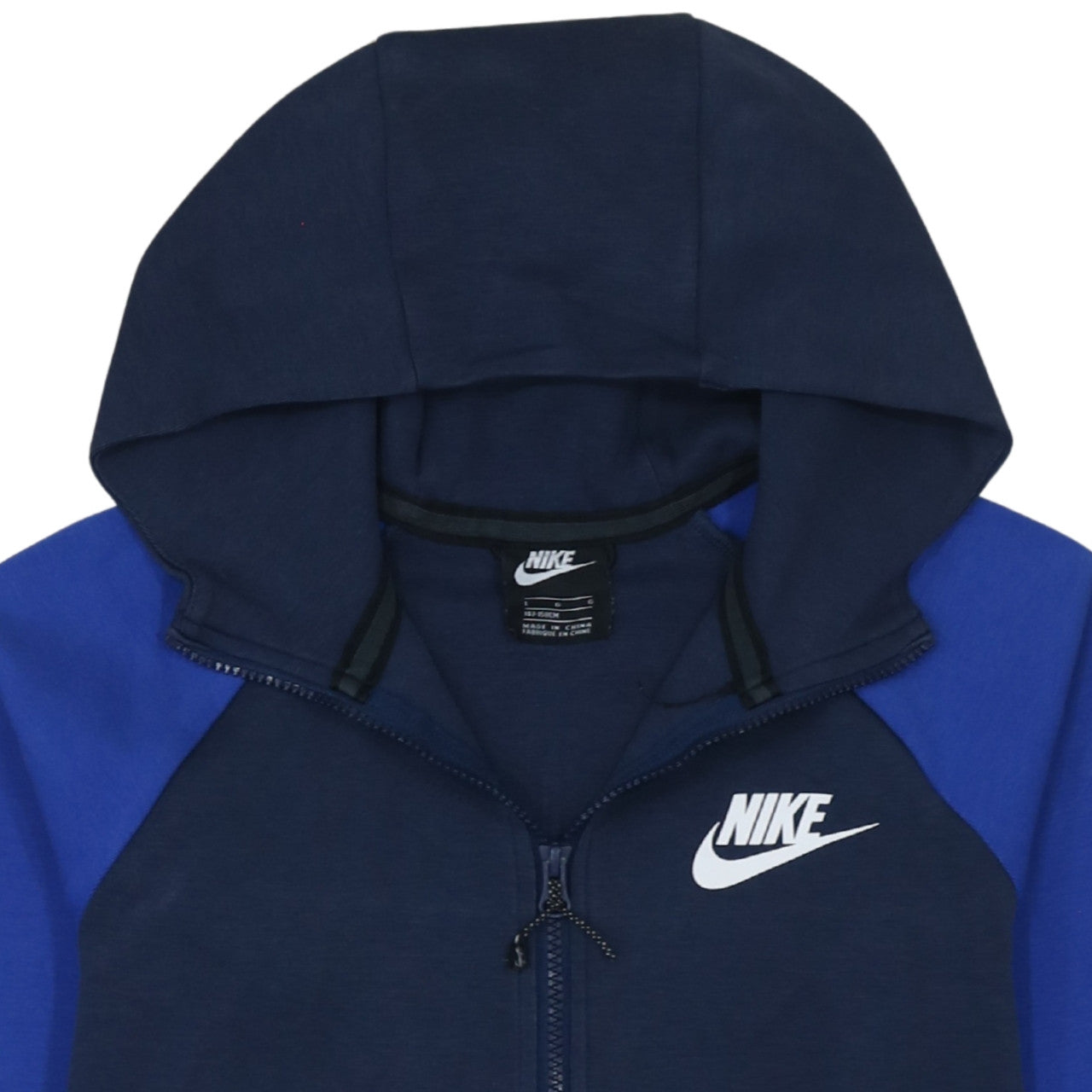 Nike Boys Blue Full Zip Hoodie L 147-158cm Colourblock Sweatshirt