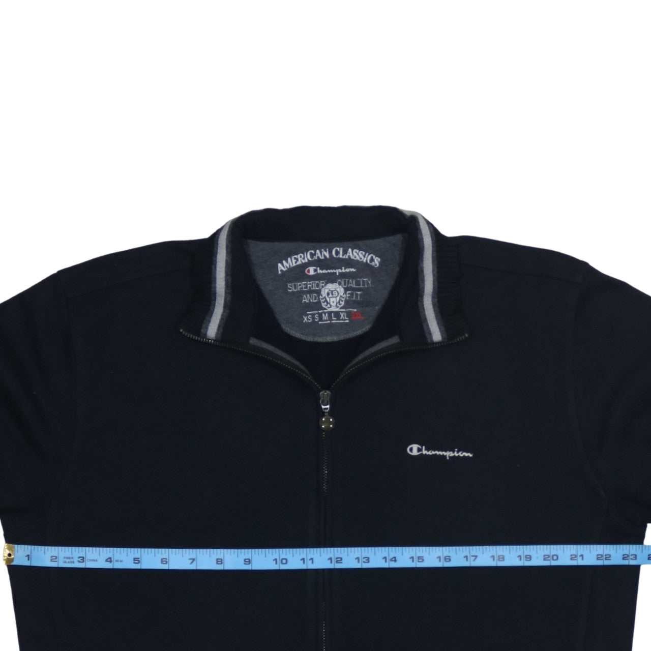 Champion Men’s Black 2XL Track Jacket Full Zip Cotton Blend