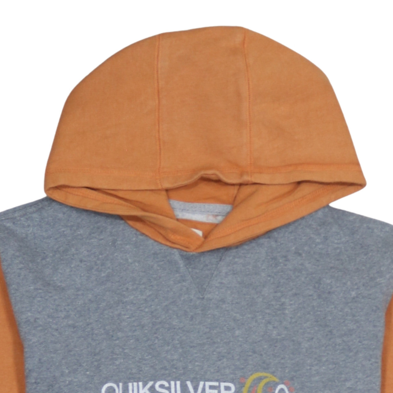 Quiksilver Boys Grey Orange Pullover Hoodie Sweatshirt Size 18-19 Years