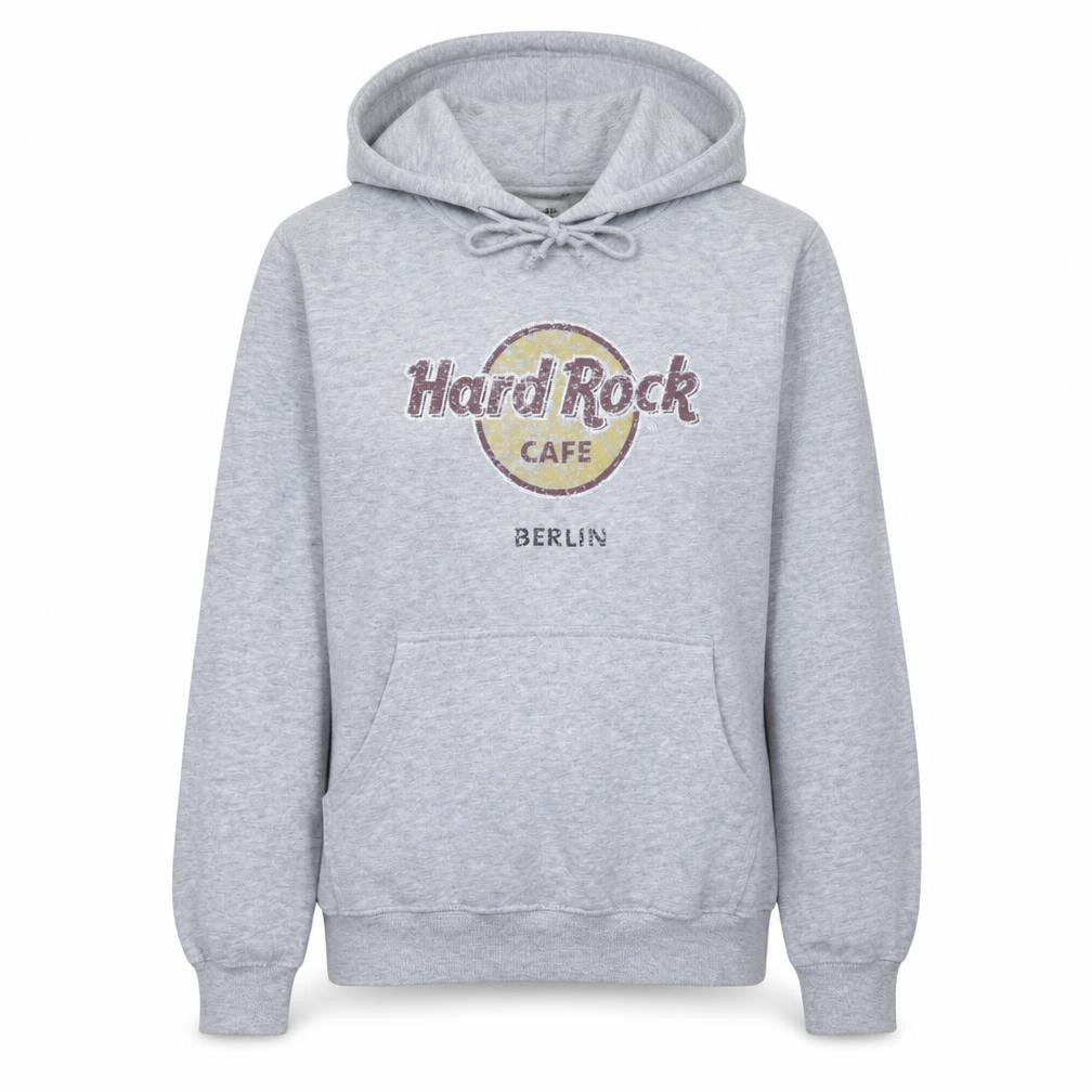 Hard Rock Cafe Berlin Women's Grey Pullover Hoodie Medium Cotton Blend
