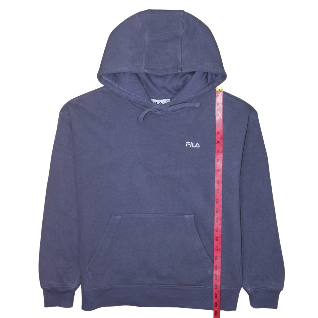 Fila Women’s Blue Pullover Hoodie Medium Cotton Blend Sweatshirt