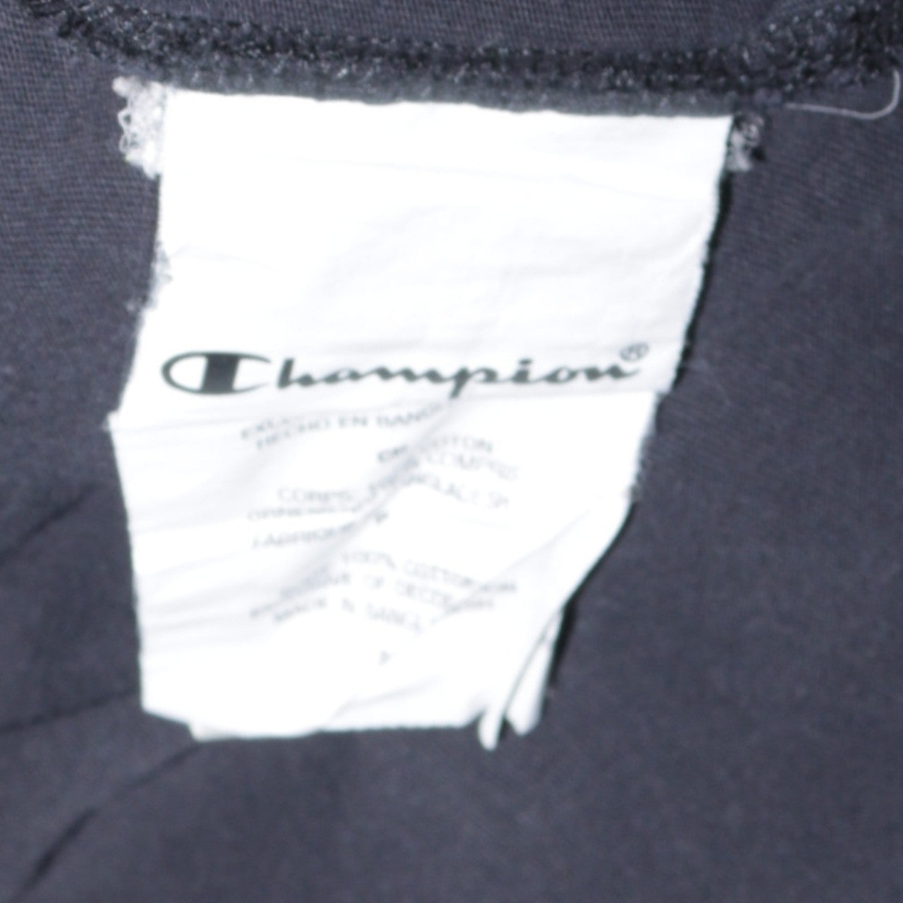 Champion Men's Black Small Crew Neck Cotton Sports T-Shirt
