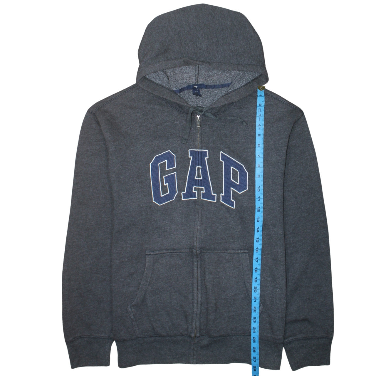 GAP Men’s Grey Full Zip Fleece Hoodie XL Regular Fit Logo Style