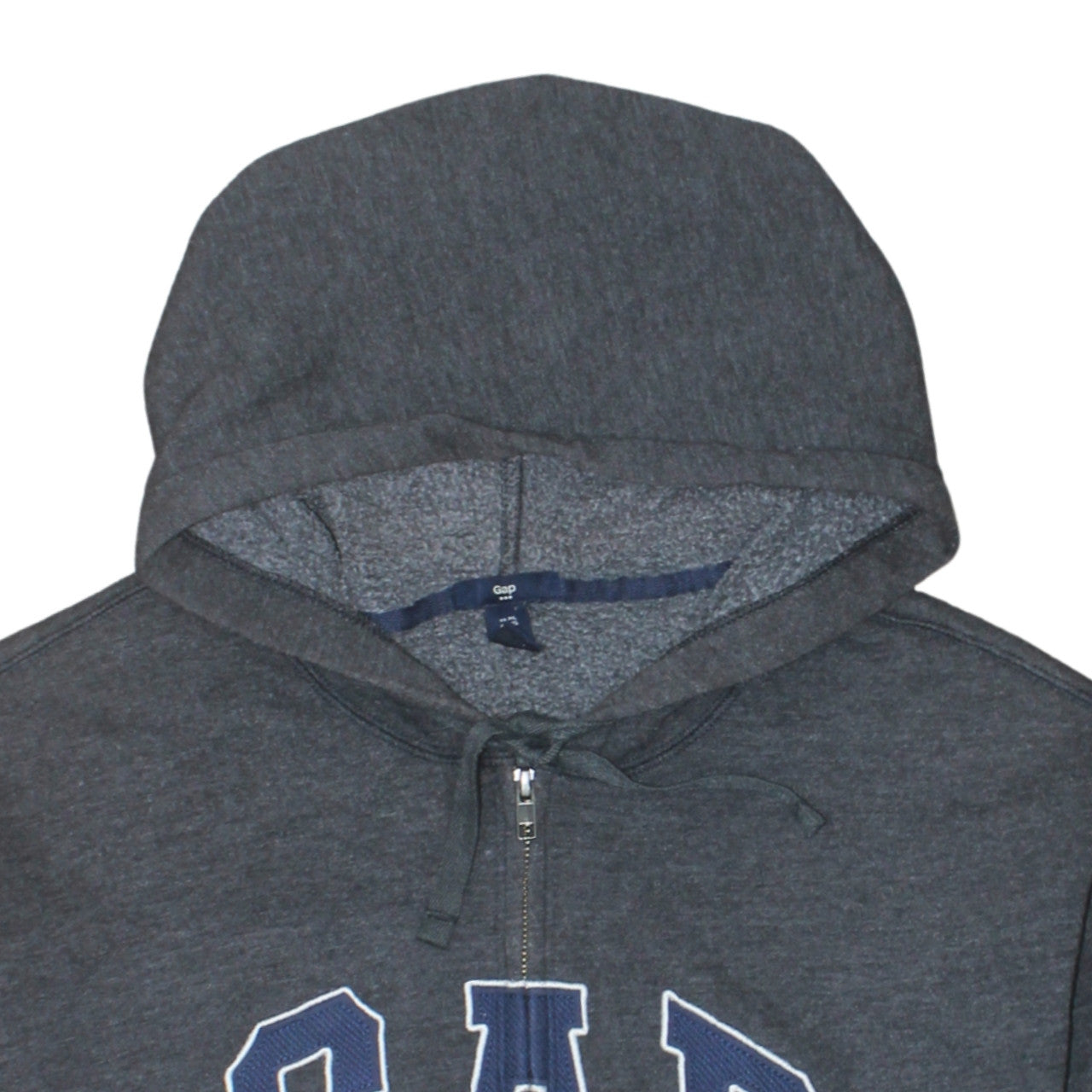 GAP Men’s Grey Full Zip Fleece Hoodie XL Regular Fit Logo Style
