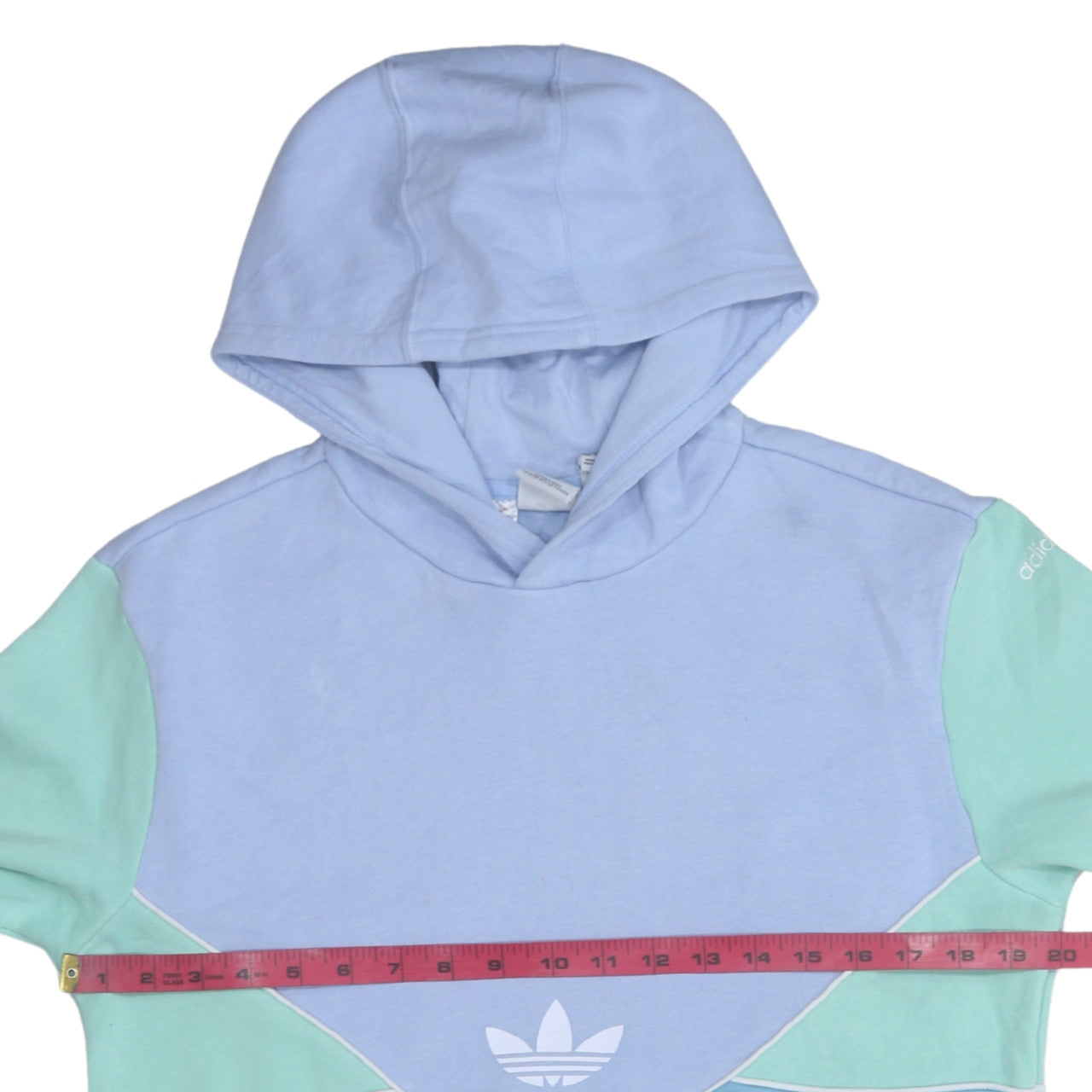 adidas Girls Blue Colourblock Pullover Hoodie Size 15-16 Years